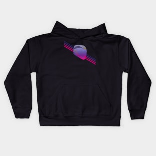 Motorcycle helmet synthwave style Kids Hoodie